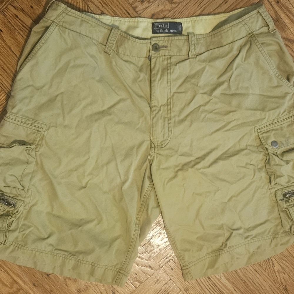 Ralph Lauren Tan Cargo Shorts Lightweight Cotton